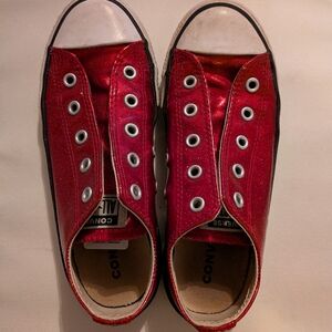 Converse Kids Shiny Red Sneakers
